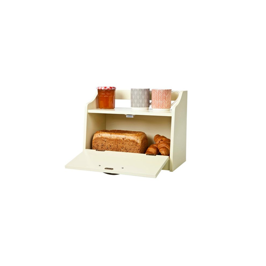 Minack Buttermilk / Cream Wooden Bread Bin - Worktop Storage Box