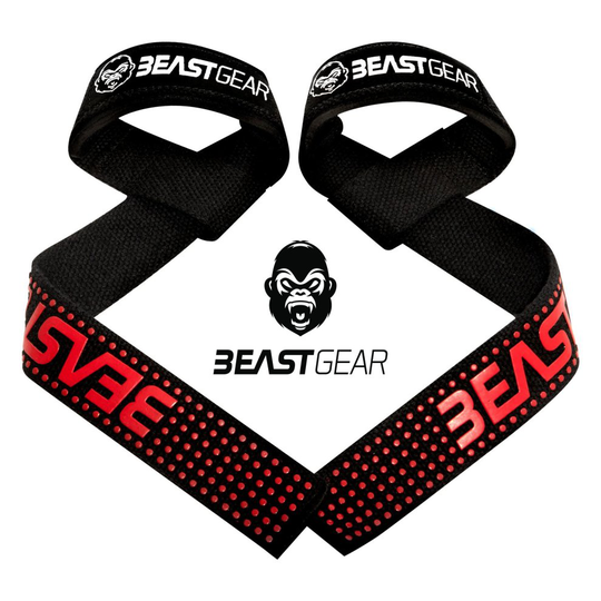 Beast Gear Weight Lifting Straps - Professional Standard Padded Straps With Advanced Gel Flex Grips