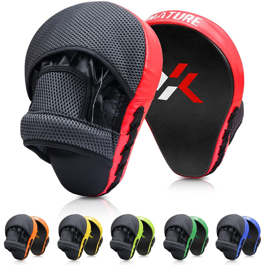 Xnature Essential Curved Boxing MMA Punching Mitts Boxing Pads w/Gift Box Hook & Jab Pads MMA Target Focus Punching Mitts Thai Strike Kick Shield