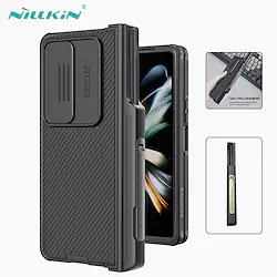 Phone Case For Samsung Galaxy Flip Z Fold 4 with Pen Pencil Holder with Stand Flip Solid Colored TPU PC Lightinthebox