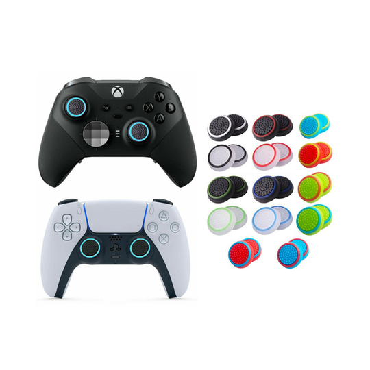 (Black & White Stripe) Controller Analog Thumb Stick Grips for PS5 PlayStation 5 & Xbox Series X | S