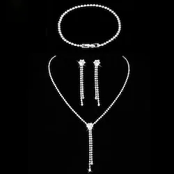 Bridal Jewelry Sets Three-piece Suit Alloy 1 Necklace Earrings Bracelets Women's Personalized Stylish Artistic Vintage Style Precious Geometric Jewelry Set For Wedding Gift Engagement Lightinthebox