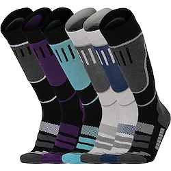 Men's Women's Hiking Socks Ski Socks Sports Socks Winter Outdoor Windproof Warm Breathable Quick Dry Socks Cotton Black Blue Purple for Hunting Ski / Snowboard Fishing Lightinthebox