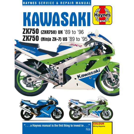 Kawasaki ZX750 (Ninja ZX-7 & ZXR750) Fours (89-96) Haynes Manual (Paperback) ~