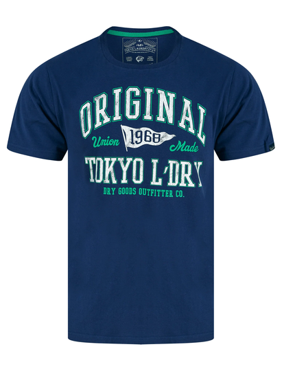 T-Shirts Rockwood Motif Cotton Jersey T-Shirt in Medieval Blue - Tokyo Laundry / S - Tokyo Laundry