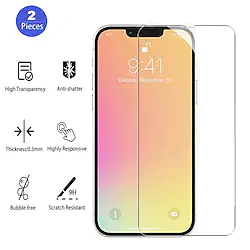 [2 Pack] Phone Screen Protector For Apple iPhone 14 Pro Max iPhone 13 Pro Max 12 Mini 11 X XR XS Max 8 7 Tempered Glass High Definition (HD) 9H Hardness Ultra Thin Phone Accessory Lightinthebox