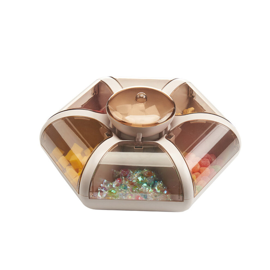 Fashion Lotus Fruit Box Living Room Fruit Tray Transparent Press Type Snack Compartment Storage Box