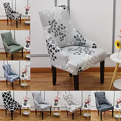 Stretch Armless Wingback Chair Cover Armchair Cover Reusable Wingback Side Chair Printed Slipcovers Accent Chair Covers for Dining Room Banquet Home Decor Lightinthebox