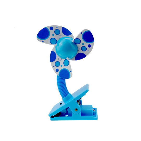 (Blue) Baby Safety Pushchair Car Seat Prams Portable Stroller Clip on Mini Fan Soft Fin Accessories