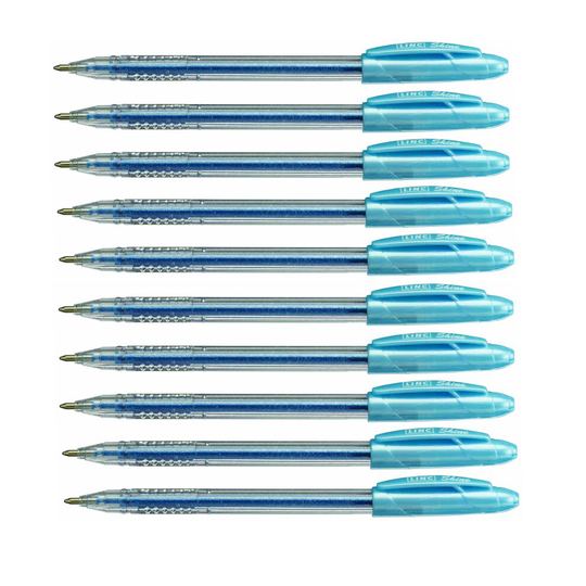 (Light Blue Pack of 10) 10 x Shine Sparkled GLITTER Gel Pens 0.7 mm FINE Tip 10 colours All Colour