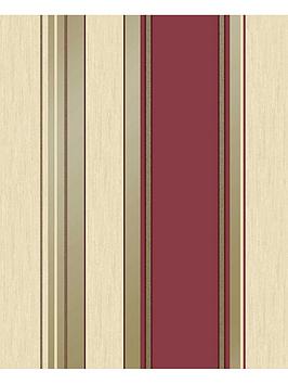 Fine Décor Synergy Stripe Rich Red Striped Glitter Wallpaper
