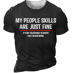 Men's T shirt Tee Graphic Tee Funny T Shirts Letter Crew Neck Green Black Purple Army Green Dark Gray 3D Print Outdoor Street Short Sleeve Print Clothing Apparel Basic Vintage Sports Designer Lightinthebox