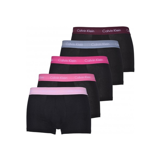 (Large) Calvin Klein Men's 5 Pack Limited Edition Boxer Low Rise Trunks Boxers Black