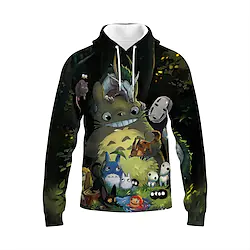 Inspired by Totoro Cosplay Cartoon Manga Back To School Anime Harajuku Graphic Kawaii Hoodie For Unisex All Couple's Adults' 3D Print Polyster Lightinthebox
