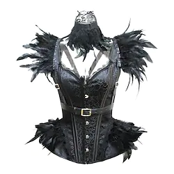Drag Queen Punk Gothic Street Style Masquerade Overbust Corset Women's Feather Costume Vintage Cosplay Party / Evening Shawl Masquerade / Neckwear / Neckwear Lightinthebox