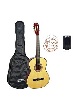 3Rd Avenue Full Size Classical Guitar Pack - Natural With Free Online Music Lessons