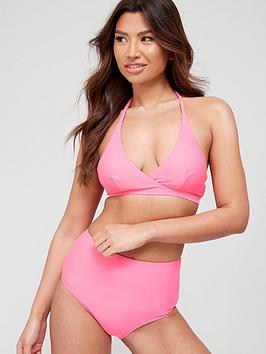 V by Very Mix & Match High Waist Bikini Brief - Hot Pink, Hot Pink, Size 10, Women