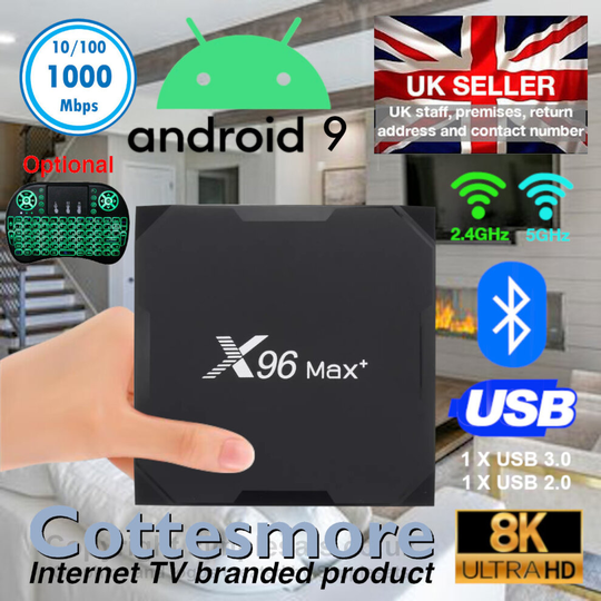 X96 MAX Plus 2021 4GB+64GB Android 9.0 TV Box Amlogic S905X3 Dual WIFI