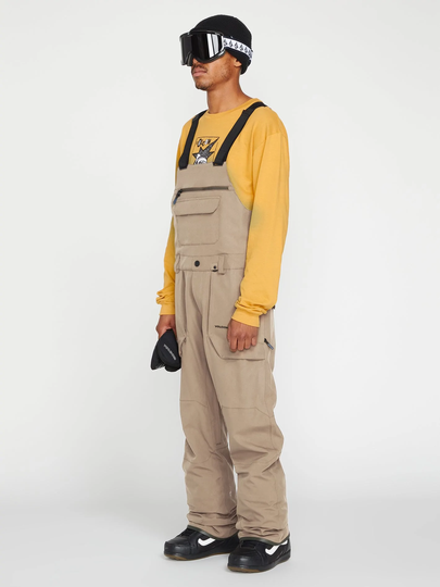 Men's Volcom Roan Bib Overall - Dark Khaki