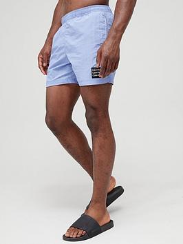 Calvin Klein Badge Logo Swim Shorts - Light Blue