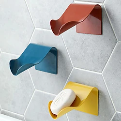 2pcs Seamless Wall-Mounted Soap Holder Drainage Storage Finishing Racks Strong Seamless Stickers Hole-Free Soap Box Lightinthebox