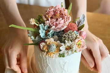 Korean soy cream flower cake ; one day class