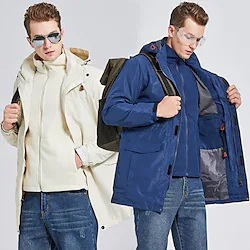 Women's Hiking 3-in-1 Jackets Ski Jacket Waterproof Hiking Jacket Fleece Winter Outdoor Thermal Warm Fleece Lining Waterproof Windproof Outerwear Trench Coat Top Hunting Ski / Snowboard Fishing Black Lightinthebox