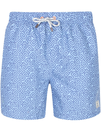 Swim Shorts Oreti Geometric Print Swim Shorts In Blue - Tokyo Laundry / S - Tokyo Laundry