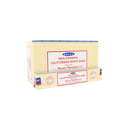 Box of 12 Packs of Californian White Sage Incense Sticks by Satya