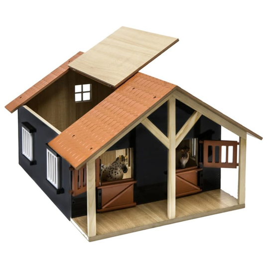 Kids Globe Farm Stables with 2 Boxes and 1 Workshop 1-24 Kids Playset 610167