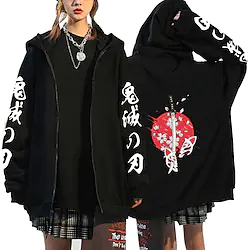 Inspired by Demon Slayer Demon Slayer Corps Anime Cartoon Manga Anime Classic Street Style Outerwear For Men's Women's Unisex Adults' Hot Stamping 100% Polyester Lightinthebox