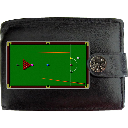 (Standard) Snooker table Que Balls Sports Mens Wallet Chain Leather Coin Pocket Klassek RFID Blocking Credit Card Slots and Metal Gift Box