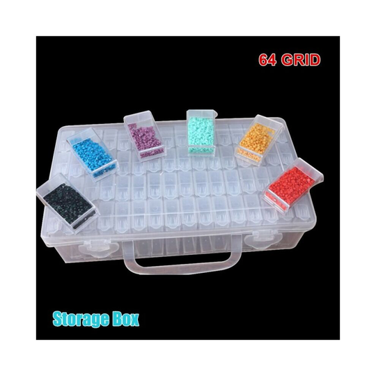 64 Compartment Plastic Storage Box Jewellery Beads Case Container
