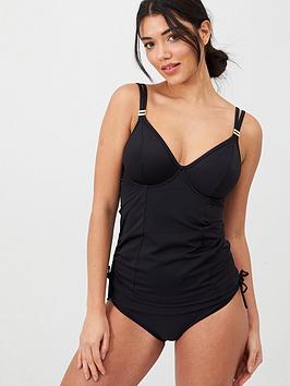 Panache Anya Riva Balconnet Tankini Top - Black, Black, Size 30F, Women