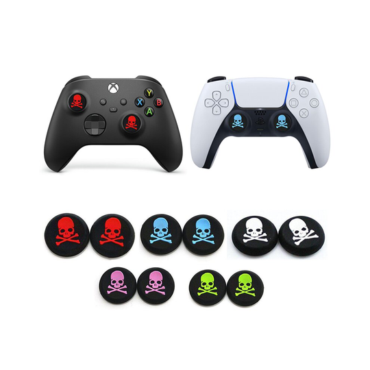 (White) Skull Controller Analog Thumb Stick Grips for PS5 & Xbox Series X | S