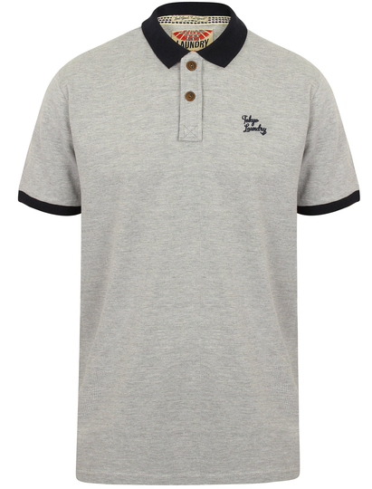 Polo Shirts Roma Springs Pique Polo Shirt in Light Grey Marl - Tokyo Laundry / S - Tokyo Laundry