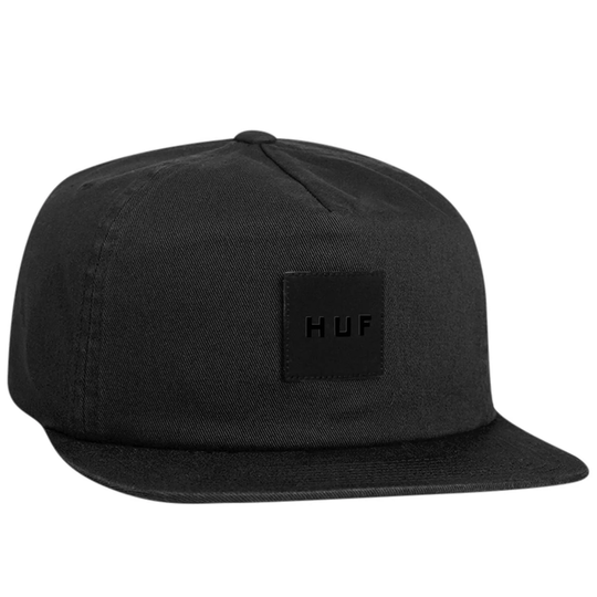 Huf Essentials Unstructured Box Logo Snapback Cap - Black