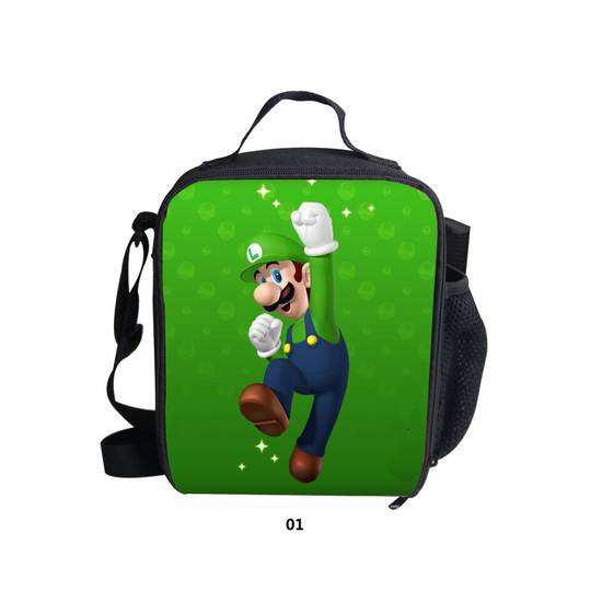 (01) Super Mario Insulated Lunch Bag Picnic Lunch Box School Outdoor