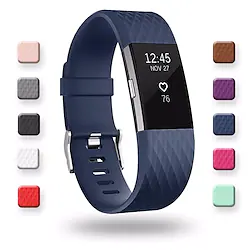 Smart Watch Band for Fitbit Charge 2 Silicone Smartwatch Strap Soft Breathable Classic Buckle Replacement Wristband Lightinthebox