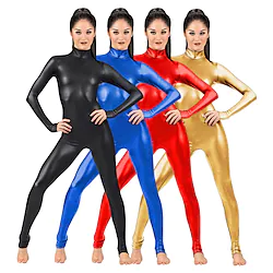 Zentai Suits Catsuit Skin Suit Motorcycle Girl Adults' Spandex Latex Cosplay Costumes Sex Women's Men's Solid Colored Halloween / Leotard / Onesie / Leotard / Onesie / High Elasticity Lightinthebox