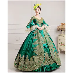 Rococo Victorian 18th Century Vintage Dress Prom Dress Women's Costume Vintage Cosplay Party Prom Wedding Party 3/4-Length Sleeve Floor Length Ball Gown Plus Size Dress Halloween Lightinthebox