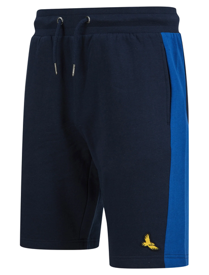 Jogger Shorts Sulina Brushback Fleece Jogger Shorts with Contrast Panels in Limoges Blue - Kensington Eastside / S - Tokyo Laundry