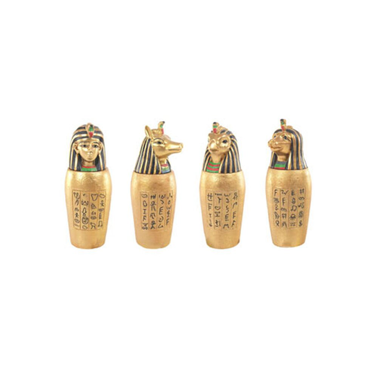 Decorative Gold Egyptian Canopic Jar Trinket Box - Set of 4