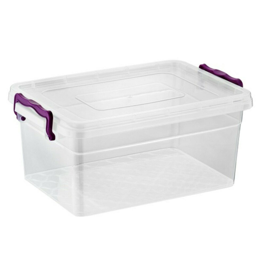 (30L) Plastic Storage Box Boxes Lid Handles Food Container Home Kitchen Office Box UK