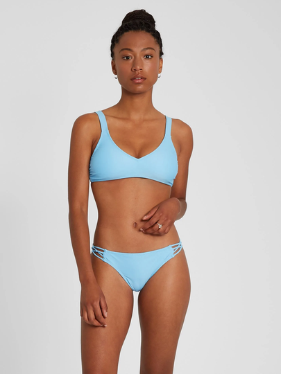 Women's Volcom Simply Solid Vneck Bikini Top - Coastal Blue