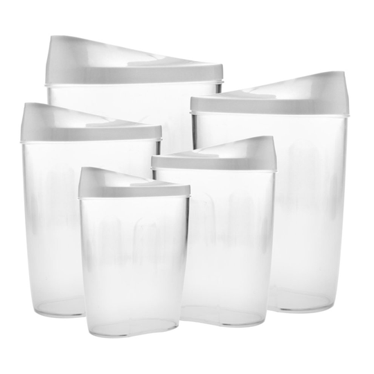 5 x Kitchen Food Grain Bean Rice Plastic Storage Container Box Tank Set
