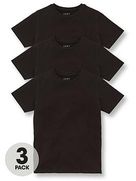 Everyday Unisex 3 Pack Sports School T-Shirts - Black