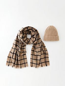 Pieces Hat And Scarf Gift Box - Beige