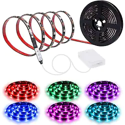 LED Strip Lights 2M Waterproof LED Light Strips RGB Tiktok Lights Strip AA Battery Box MINI 3key controller Battery Powered Multi Color Lightinthebox