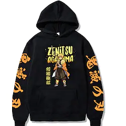 Inspired by Demon Slayer Agatsuma Zenitsu Hoodie Cartoon Manga Anime Front Pocket Graphic Hoodie For Men's Women's Unisex Adults' Hot Stamping 100% Polyester Lightinthebox